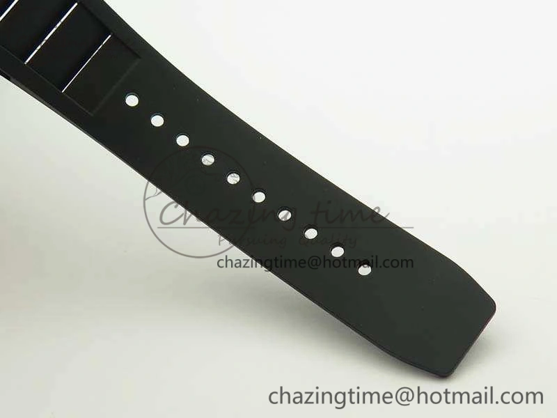 RM011 Carbon Case Chrono KVF 1:1 Best Edition Ceramic Bezel Skeleton Dial On Rubber Strap A7750