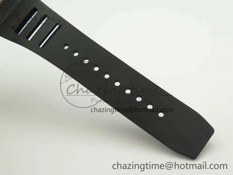 RM011 Carbon Case Chrono KVF 1:1 Best Edition Ceramic Bezel Skeleton Dial On Rubber Strap A7750