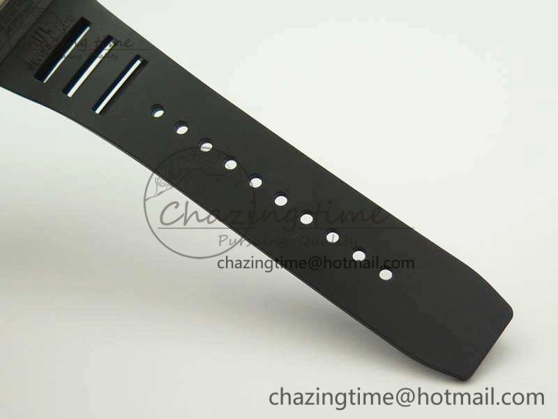 RM011 Carbon Case Chrono KVF 1:1 Best Edition Ceramic Bezel Skeleton Dial On Rubber Strap A7750