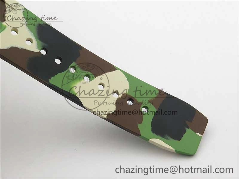 RM011 Carbon Case Chrono KVF 1:1 Best Edition Crystal Skeleton Yellow Dial on Camouflage Rubber Strap A7750 V2