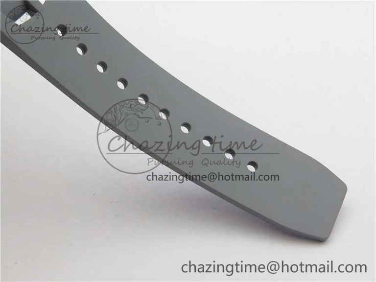 RM011 Carbon Case Chrono KVF 1:1 Best Edition Crystal Skeleton Yellow Dial on Gray Racing Rubber Strap A7750 V2