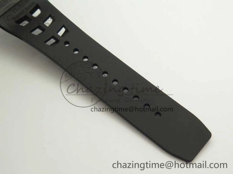 RM011 Carbon Case Chrono KVF 1:1 Best Edition Crystal Skeleton Yellow Dial on Racing Rubber Strap A7750