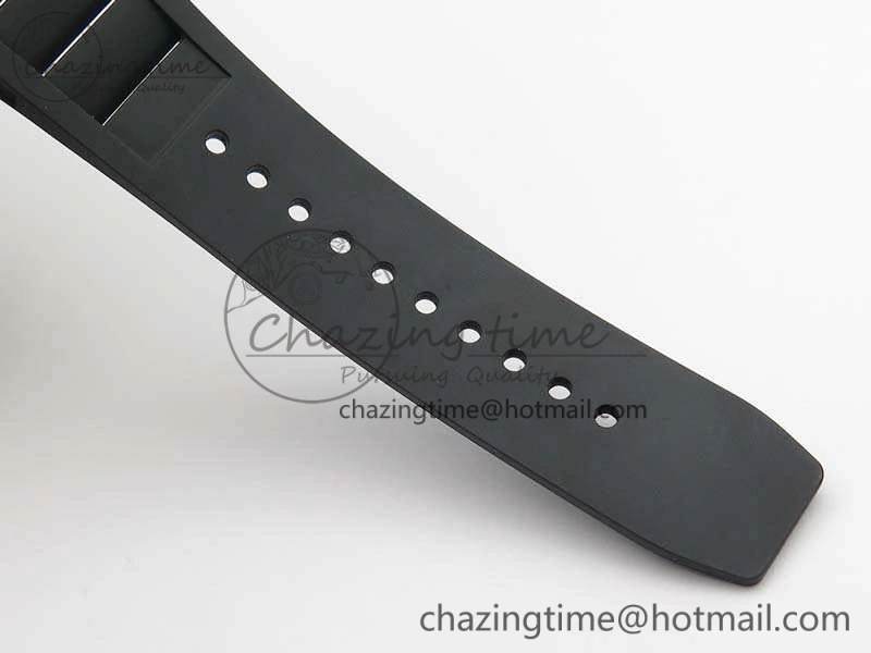 RM011 Ceramic Chrono KVF 1:1 Best Edition Crystal Skeleton Dial Black On Black Rubber Strap