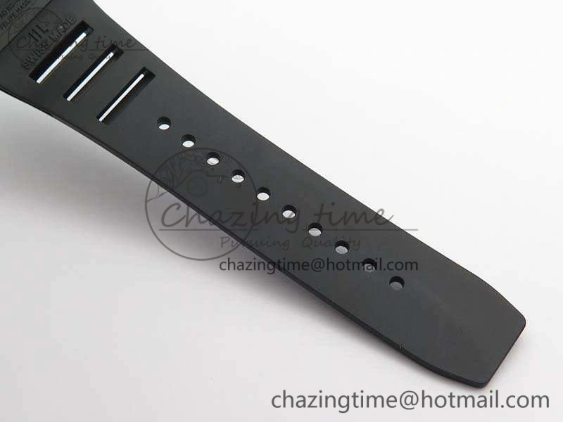 RM011 Ceramic Chrono KVF 1:1 Best Edition Crystal Skeleton Dial Black On Black Rubber Strap