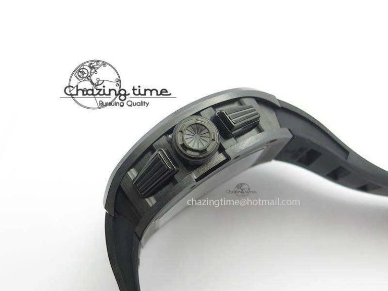 RM011 Felipe Massa Black Ceramic DLC RMF Black Crown On Black Rubber Strap A7750