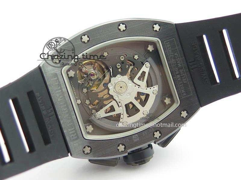 RM011 Felipe Massa Black Ceramic DLC RMF Black Crown On Black Rubber Strap A7750