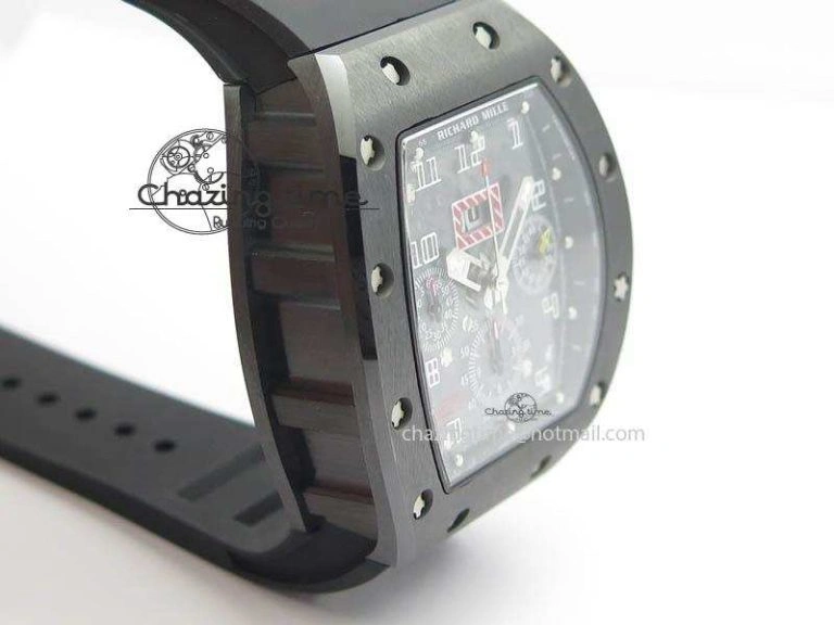 RM011 Felipe Massa Black Ceramic DLC RMF Black Crown On Black Rubber Strap A7750