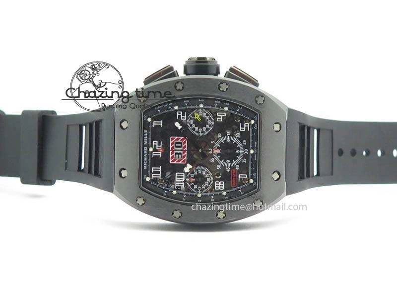 RM011 Felipe Massa Black Ceramic DLC RMF Black Crown On Black Rubber Strap A7750