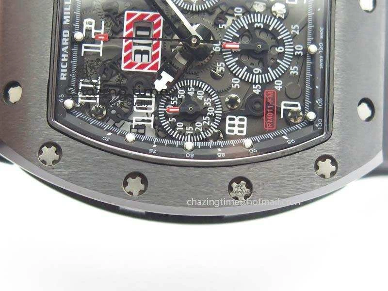 RM011 Felipe Massa Black Ceramic DLC RMF Black Crown On Black Rubber Strap A7750