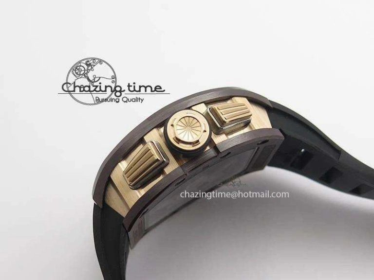 RM011 Felipe Massa Black Ceramic RG RMF Black Crown On Black Rubber Strap A7750