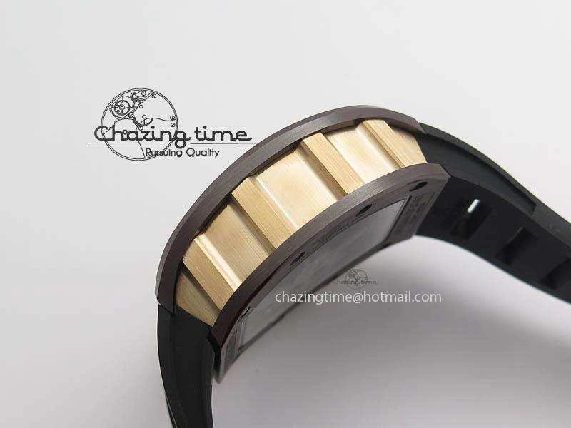 RM011 Felipe Massa Black Ceramic RG RMF Black Crown On Black Rubber Strap A7750