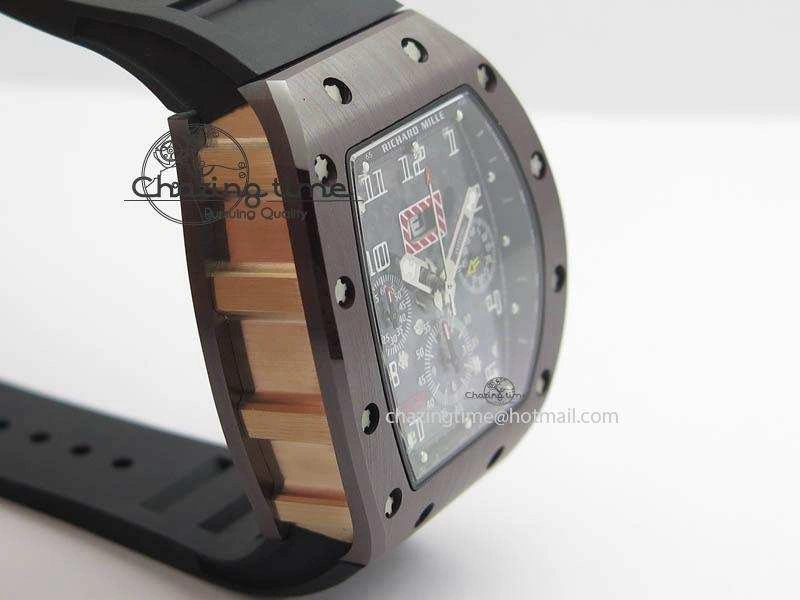 RM011 Felipe Massa Black Ceramic RG RMF Black Crown On Black Rubber Strap A7750