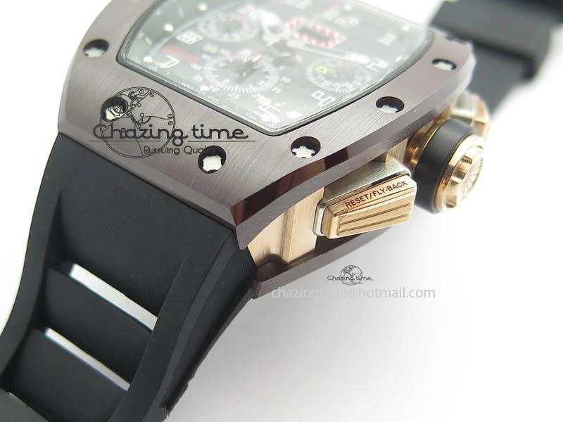 RM011 Felipe Massa Black Ceramic RG RMF Black Crown On Black Rubber Strap A7750