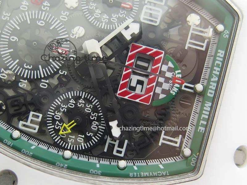 RM011 Felipe Massa White Ceramic DLC RMF Black Crown On White Rubber Strap A7750