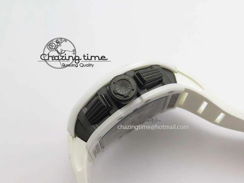 RM011 Felipe Massa White Ceramic DLC RMF Black Crown On White Rubber Strap A7750
