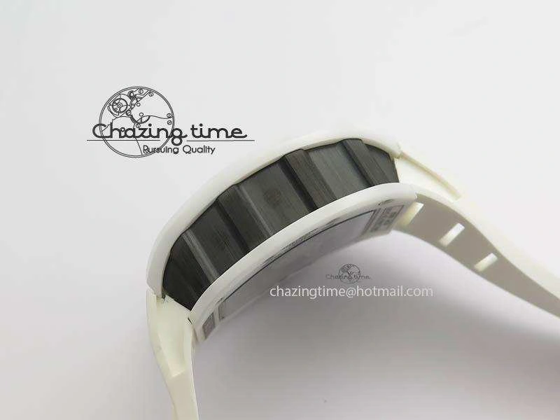 RM011 Felipe Massa White Ceramic DLC RMF Black Crown On White Rubber Strap A7750