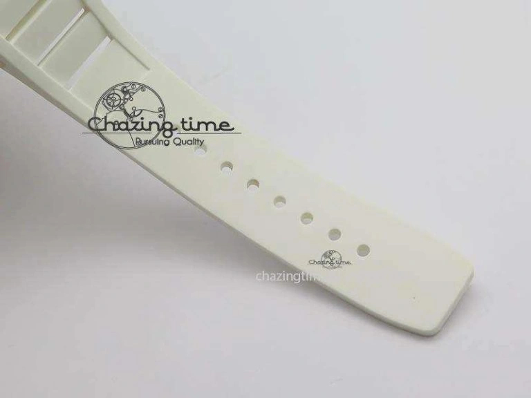 RM011 Felipe Massa White Ceramic DLC RMF Black Crown On White Rubber Strap A7750