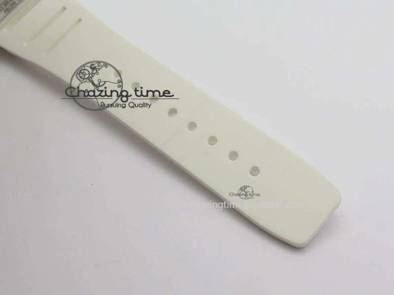 RM011 Felipe Massa White Ceramic DLC RMF Black Crown On White Rubber Strap A7750