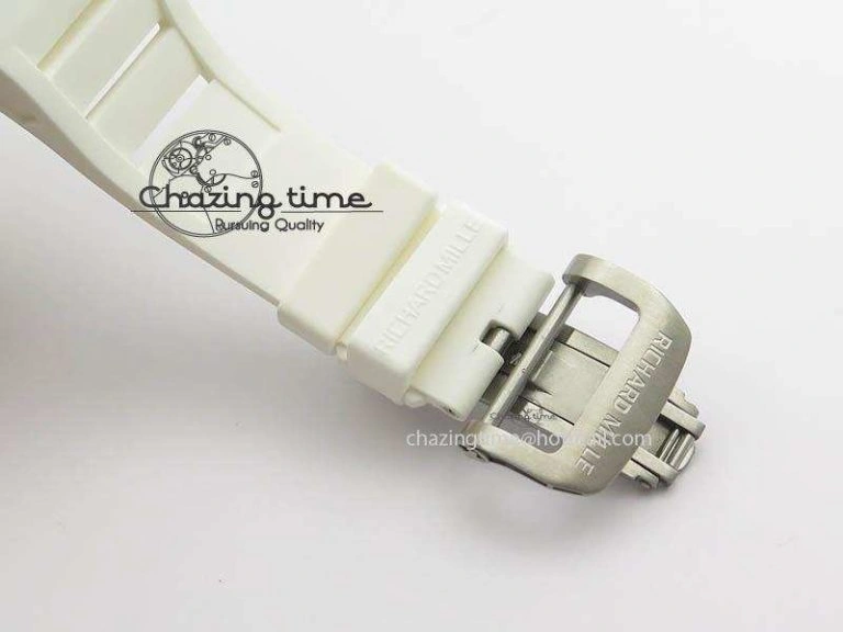 RM011 Felipe Massa White Ceramic DLC RMF White Crown On White Rubber Strap A7750
