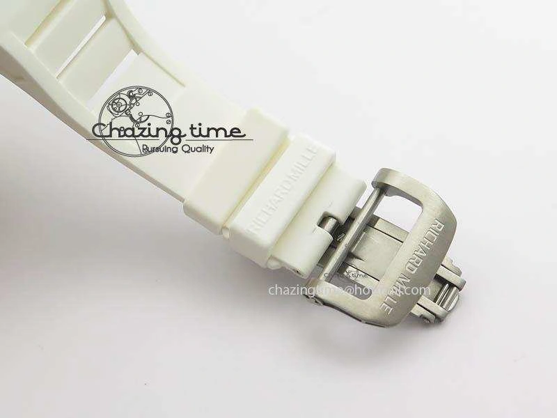 RM011 Felipe Massa White Ceramic DLC RMF White Crown On White Rubber Strap A7750
