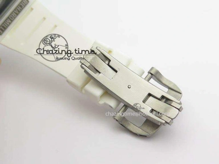 RM011 Felipe Massa White Ceramic DLC RMF White Crown On White Rubber Strap A7750