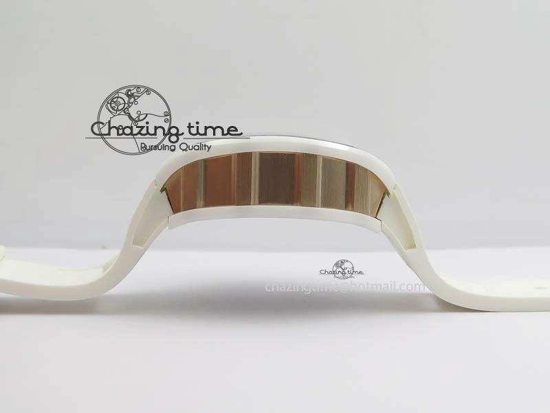RM011 Felipe Massa White Ceramic RG RMF Red Crown On White Rubber Strap A7750