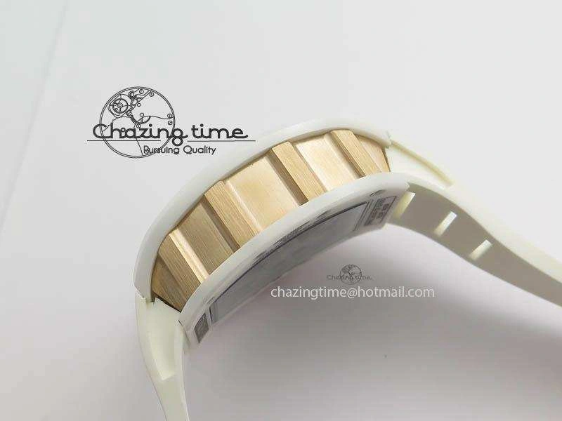 RM011 Felipe Massa White Ceramic RG RMF Red Crown On White Rubber Strap A7750