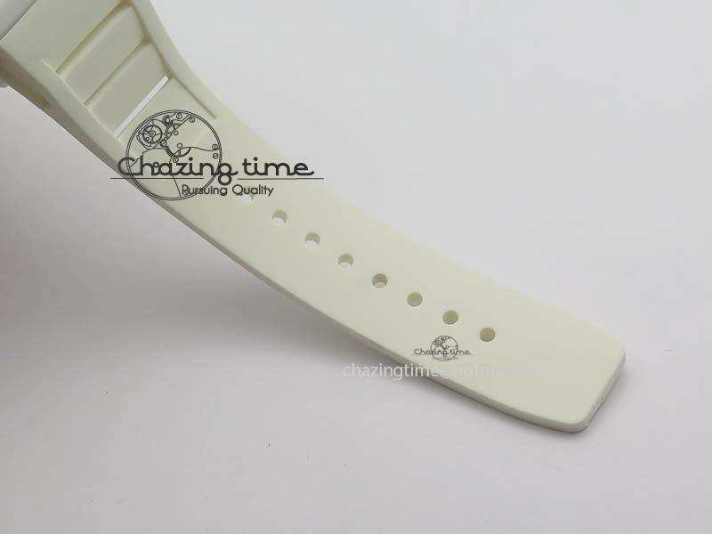RM011 Felipe Massa White Ceramic RG RMF Red Crown On White Rubber Strap A7750