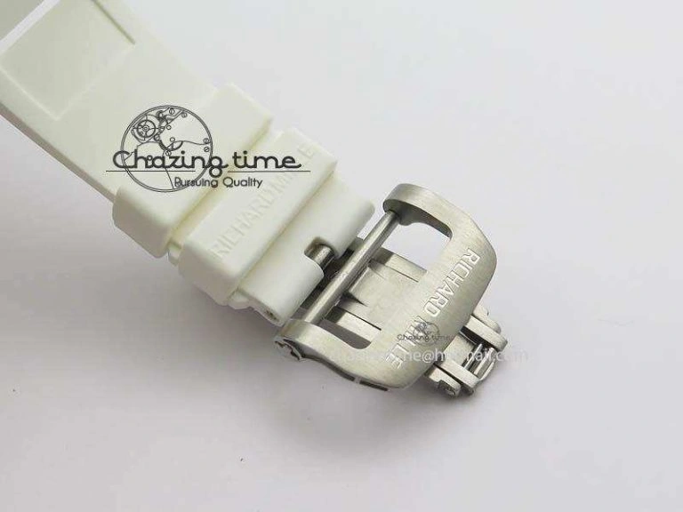RM011 Felipe Massa White Ceramic RG RMF Red Crown On White Rubber Strap A7750