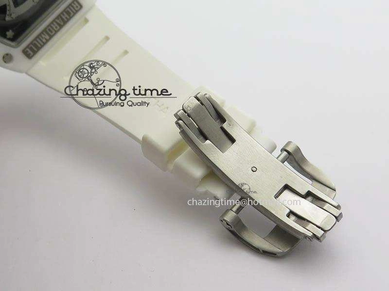 RM011 Felipe Massa White Ceramic RG RMF Red Crown On White Rubber Strap A7750