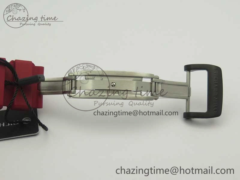 RM011 NTPT Carbon Chrono KVF 1:1 Best Edition Crystal Skeleton Dial Red Inner Bezel On Red Rubber Strap A7750