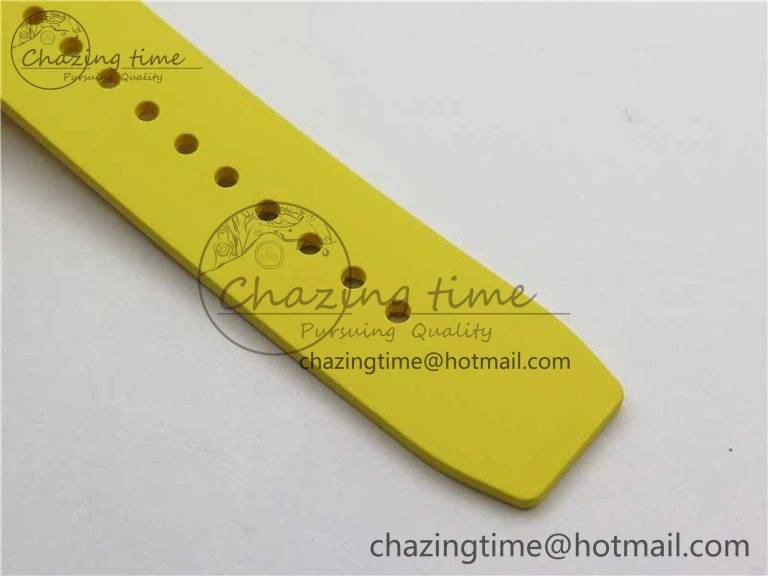 RM011 NTPT Carbon Chrono KVF 1:1 Best Edition Crystal Skeleton Dial Yellow Inner Bezel on Yellow Rubber Strap A7750