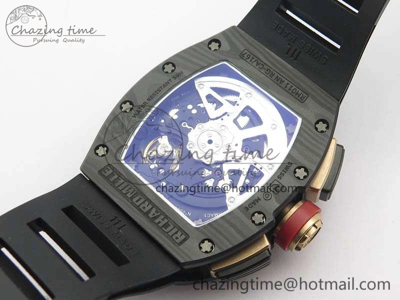 RM011 NTPT Lotus F1 Team RG Chrono KVF 1:1 Best Edition Skeleton Dial Red On Rubber Strap A7750