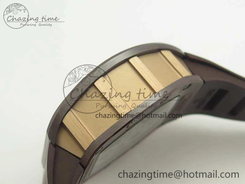 RM011 RG Case Chrono KVF 1:1 Best Edition Black Ceramic Bezel Skeleton Dial On Black Rubber Strap A7750