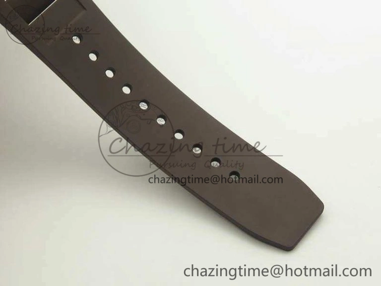 RM011 RG Case Chrono KVF 1:1 Best Edition Black Ceramic Bezel Skeleton Dial On Black Rubber Strap A7750