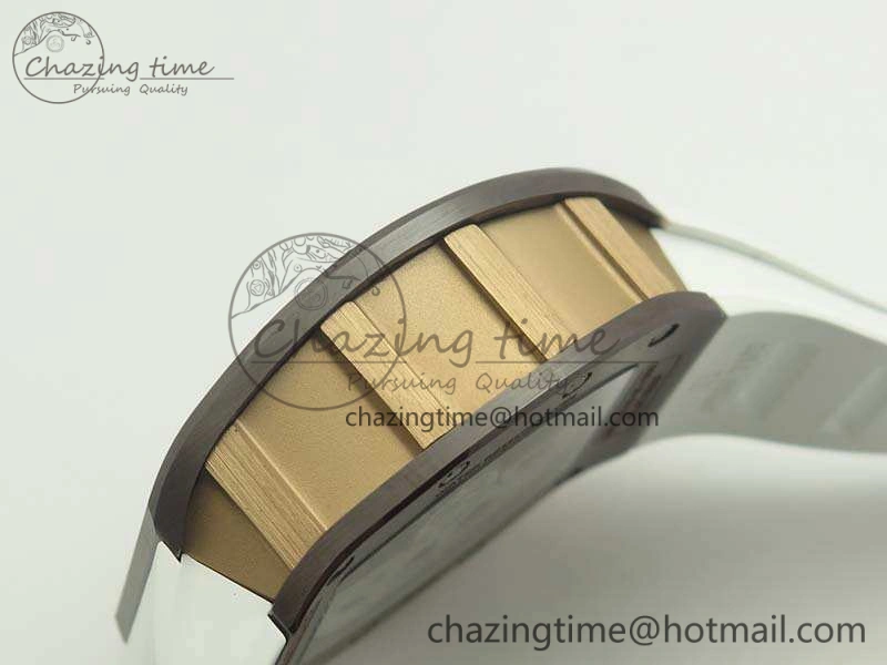 RM011 RG Case Chrono KVF 1:1 Best Edition Black Ceramic Bezel Skeleton Dial On Rubber Strap A7750