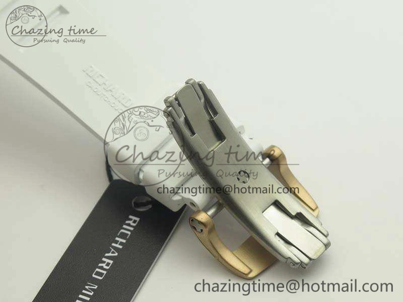 RM011 RG Case Chrono KVF 1:1 Best Edition Black Ceramic Bezel Skeleton Dial On Rubber Strap A7750
