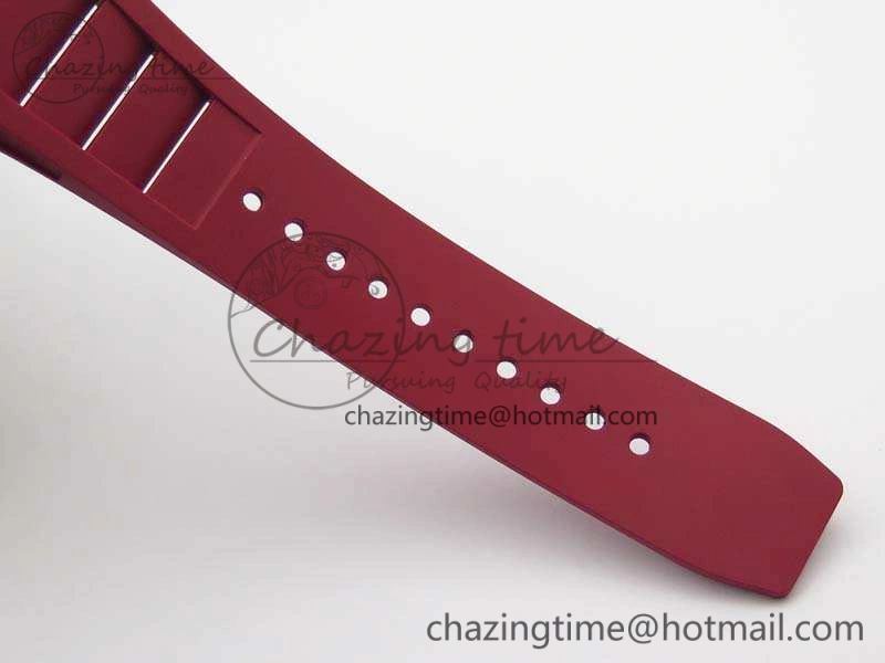 RM011 RG Case Chrono KVF 1:1 Best Edition Carbon Bezel Skeleton Dial On Rubber Strap A7750