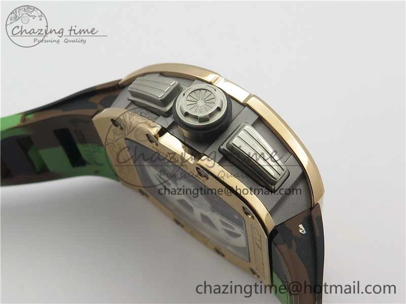 RM011 RG Chrono KVF 1:1 Best Edition Crystal Dial Black on Rubber Strap A7750 V3
