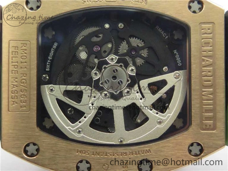 RM011 RG Chrono KVF 1:1 Best Edition Crystal Dial Black on Rubber Strap A7750 V3