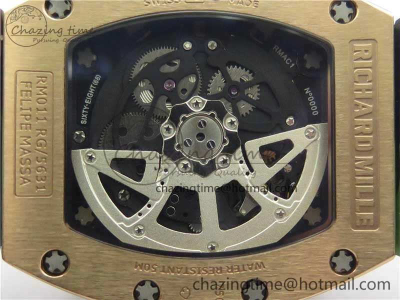 RM011 RG Chrono KVF 1:1 Best Edition Crystal Dial Black on Rubber Strap A7750 V3
