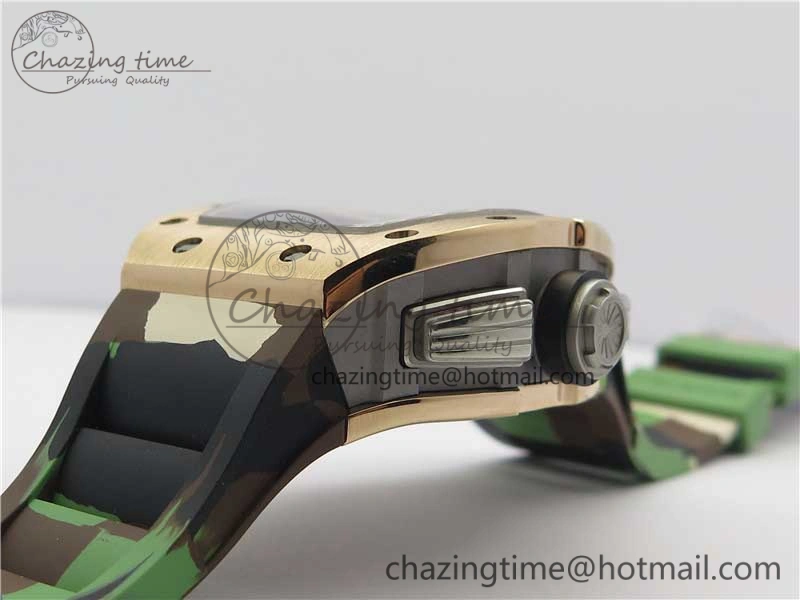 RM011 RG Chrono KVF 1:1 Best Edition Crystal Dial Black on Rubber Strap A7750 V3