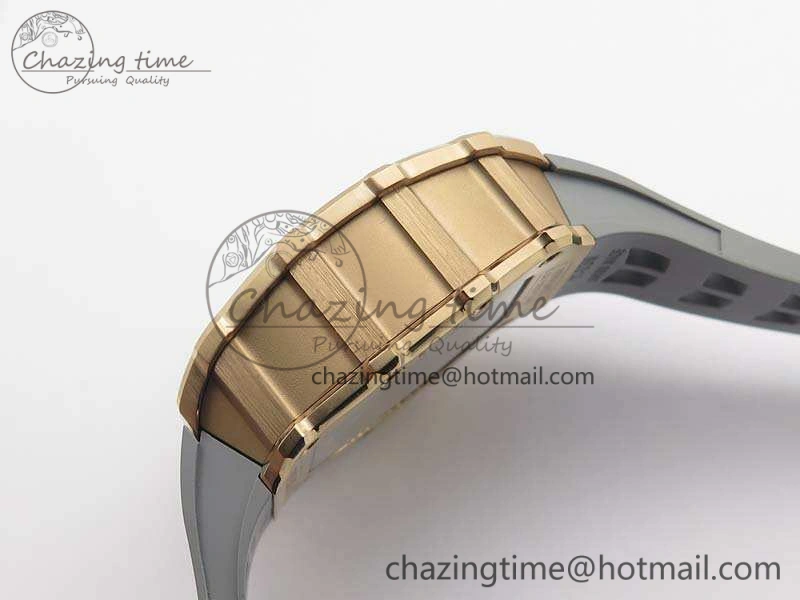 RM011 RG Chronograph RG Case KVF 1:1 Best Edition Crystal Skeleton Dial On Gray Rubber Strap A7750
