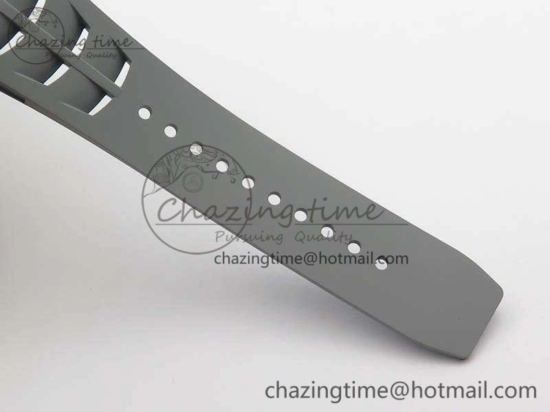 RM011 RG Chronograph RG Case KVF 1:1 Best Edition Crystal Skeleton Dial On Gray Rubber Strap A7750