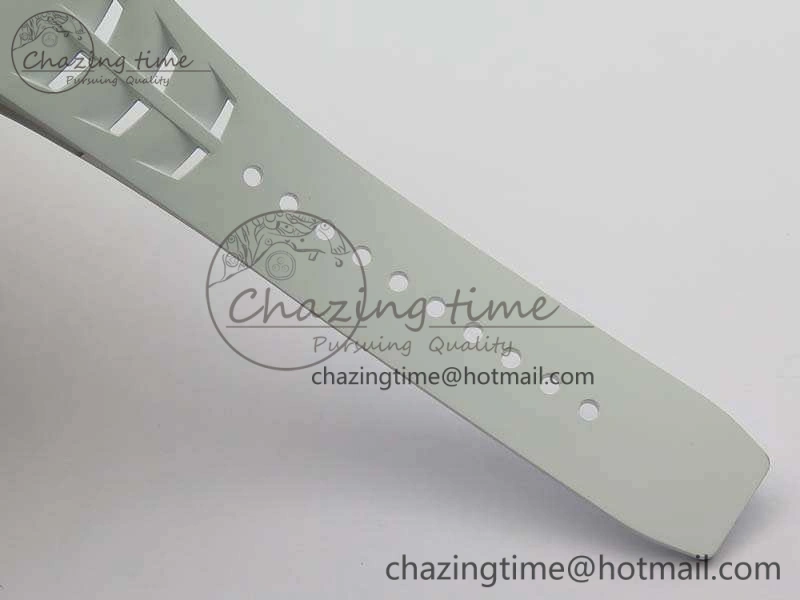 RM011 RG Chronograph SS Case KVF 1:1 Best Edition Crystal Skeleton Dial On White Rubber Strap A7750