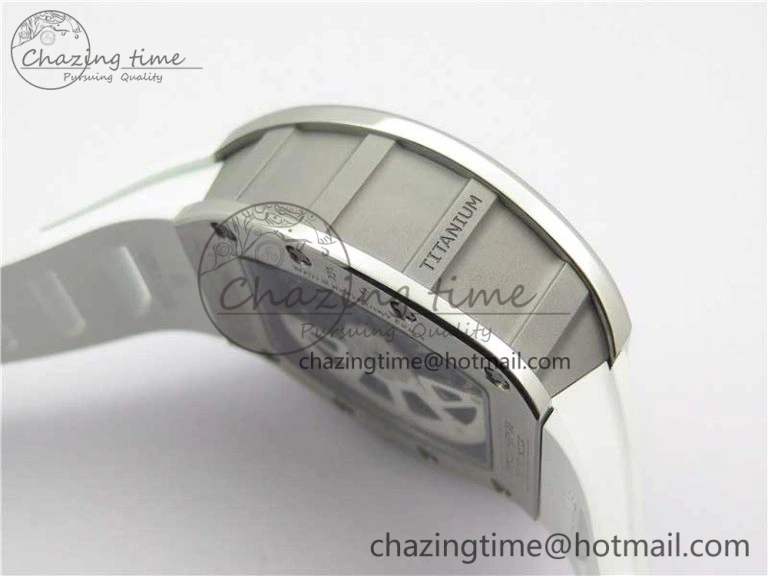 RM011 SS Chrono KVF 1:1 Best Edition Crystal Dial Black on Rubber Strap A7750 V3