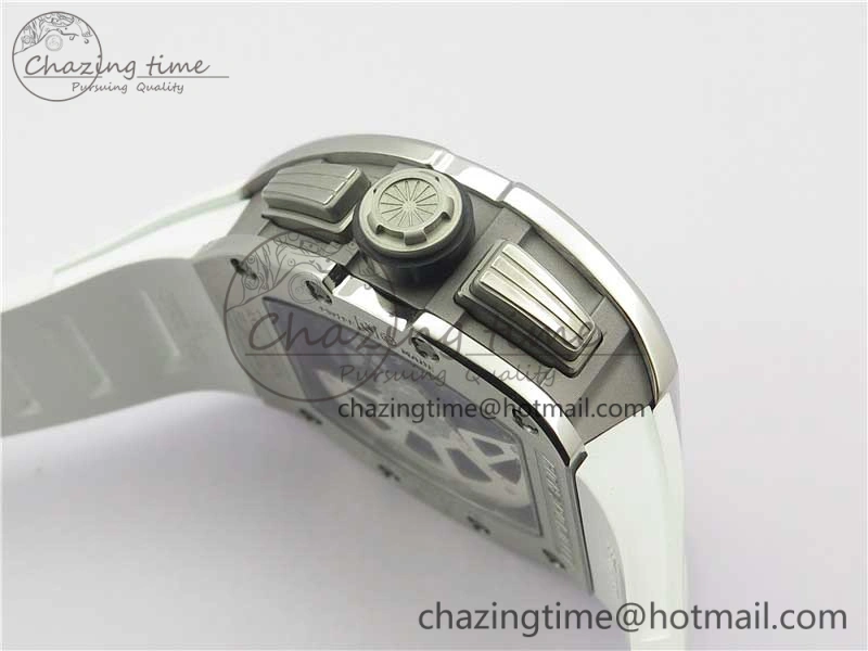 RM011 SS Chrono KVF 1:1 Best Edition Crystal Dial Black on Rubber Strap A7750 V3