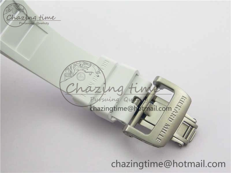RM011 SS Chrono KVF 1:1 Best Edition Crystal Dial Black on Rubber Strap A7750 V3