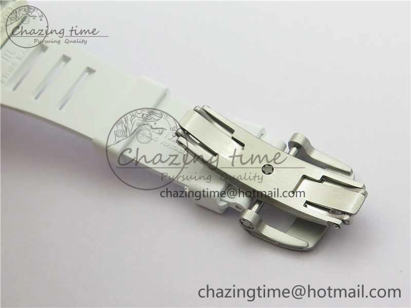RM011 SS Chrono KVF 1:1 Best Edition Crystal Dial Black on Rubber Strap A7750 V3