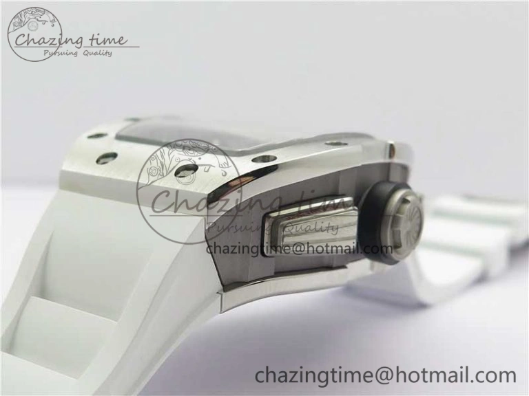RM011 SS Chrono KVF 1:1 Best Edition Crystal Dial Black on Rubber Strap A7750 V3